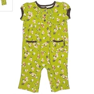 Carter's Super-Cute Avocado Green Floral Short Sleeve One Piece Infant 6 Months